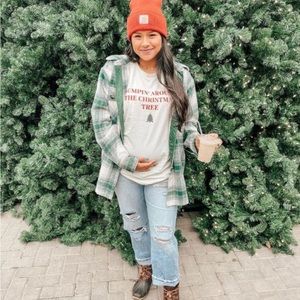 Comfort Colors Green Plaid Short Sleeve Tee